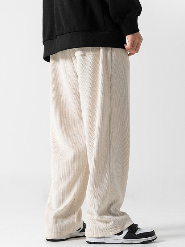 EMMIOL Pantaloni casual larghi da uomo in ciniglia