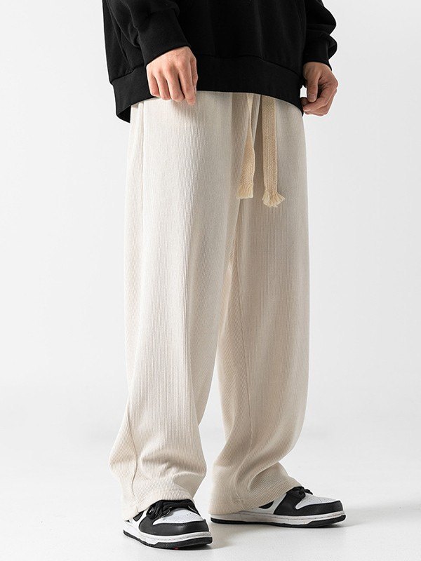 EMMIOL Pantaloni casual larghi da uomo in ciniglia