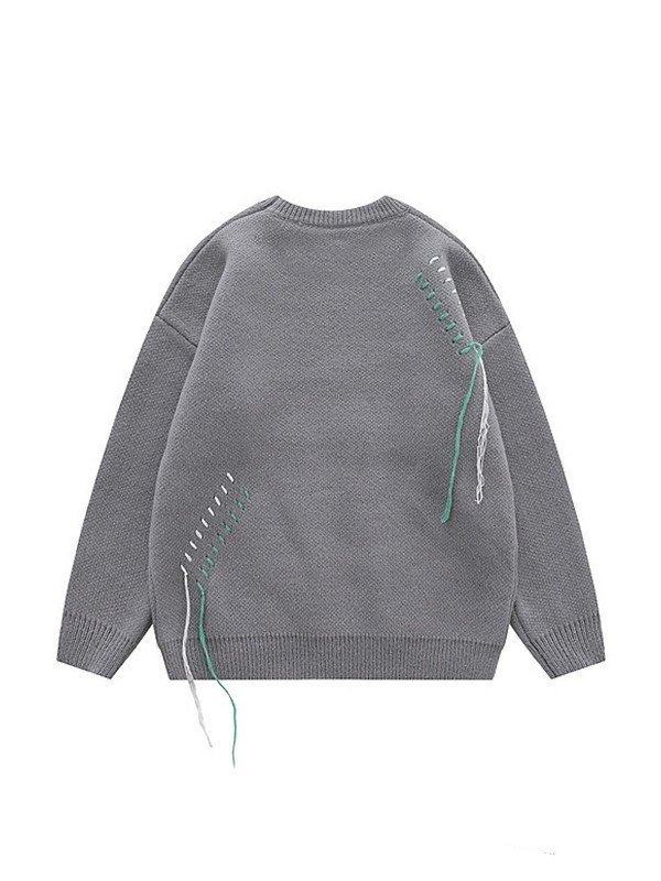 EMMIOL Jacquard-Pullover mit Fransen für Herren