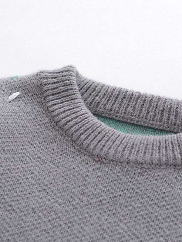 EMMIOL Jacquard-Pullover mit Fransen für Herren