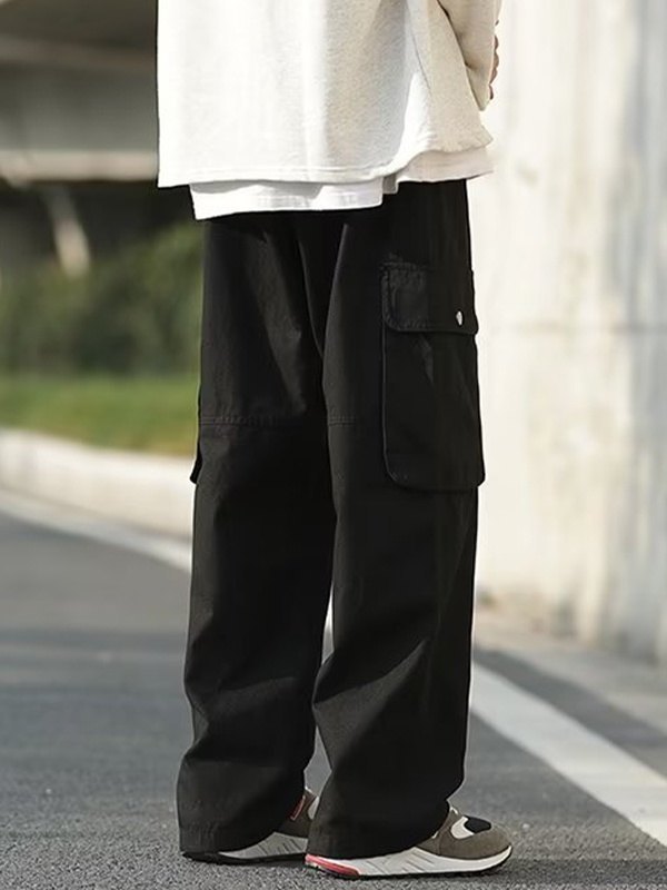EMMIOL Pantalones cargo sueltos de color liso para hombre