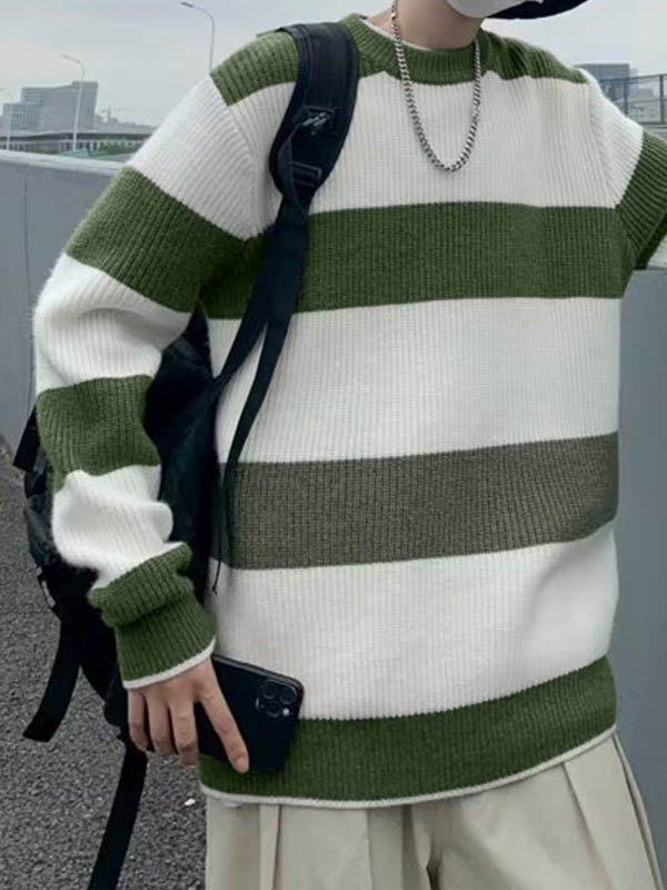 EMMIOL Jersey a rayas para hombre