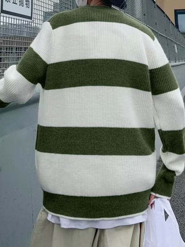 EMMIOL Jersey a rayas para hombre