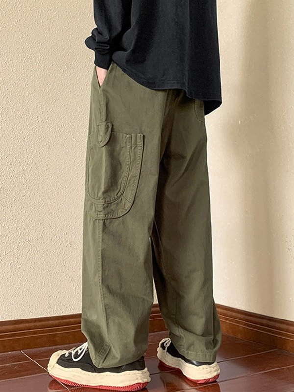 EMMIOL Pantalones cargo casuales sueltos de algodón para hombre