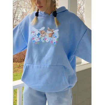 Fairy Kitten Graphic Pullover Hoodie