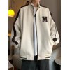 EMMIOL Men's Letter Embroidered Zip Up Varsity Jacket