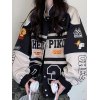 EMMIOL Logo Graphic Vintage Moto Varsity Jacket