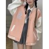 EMMIOL Prep Letter Embroidered Varsity Jacket