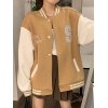 EMMIOL Prep Letter Embroidered Varsity Jacket
