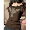 EMMIOL Winged Cross Vintage Langarm-Top