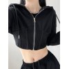 EMMIOL Corset Design Zip Up Cropped Hoodie