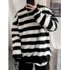 EMMIOL Men's Chunky Striped Pullover Sweatshirt