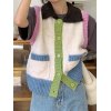 EMMIOL Contrast Trim Button Down Sweater Vest