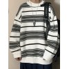 EMMIOL Gestreifter Pullover Strickpullover für Herren