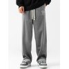 EMMIOL Pantalones de chándal informales de terciopelo con retazos y abertura para hombre