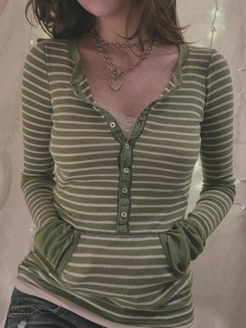 ZAFUL Women's Button Front Knit Top Round Neck Long Sleeve Cardigan Fall Winter Outfits