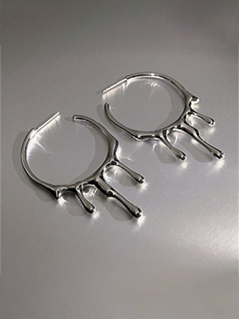 2022 Chunky Rhinestone Star Drop Earrings Silver ONE SIZE In Earrings ...