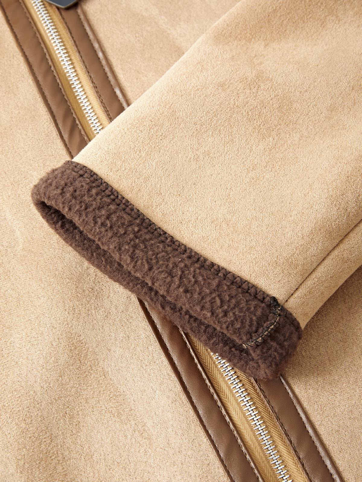 EMMIOL Faux Shearling Jacke mit Reißverschluss für Herren