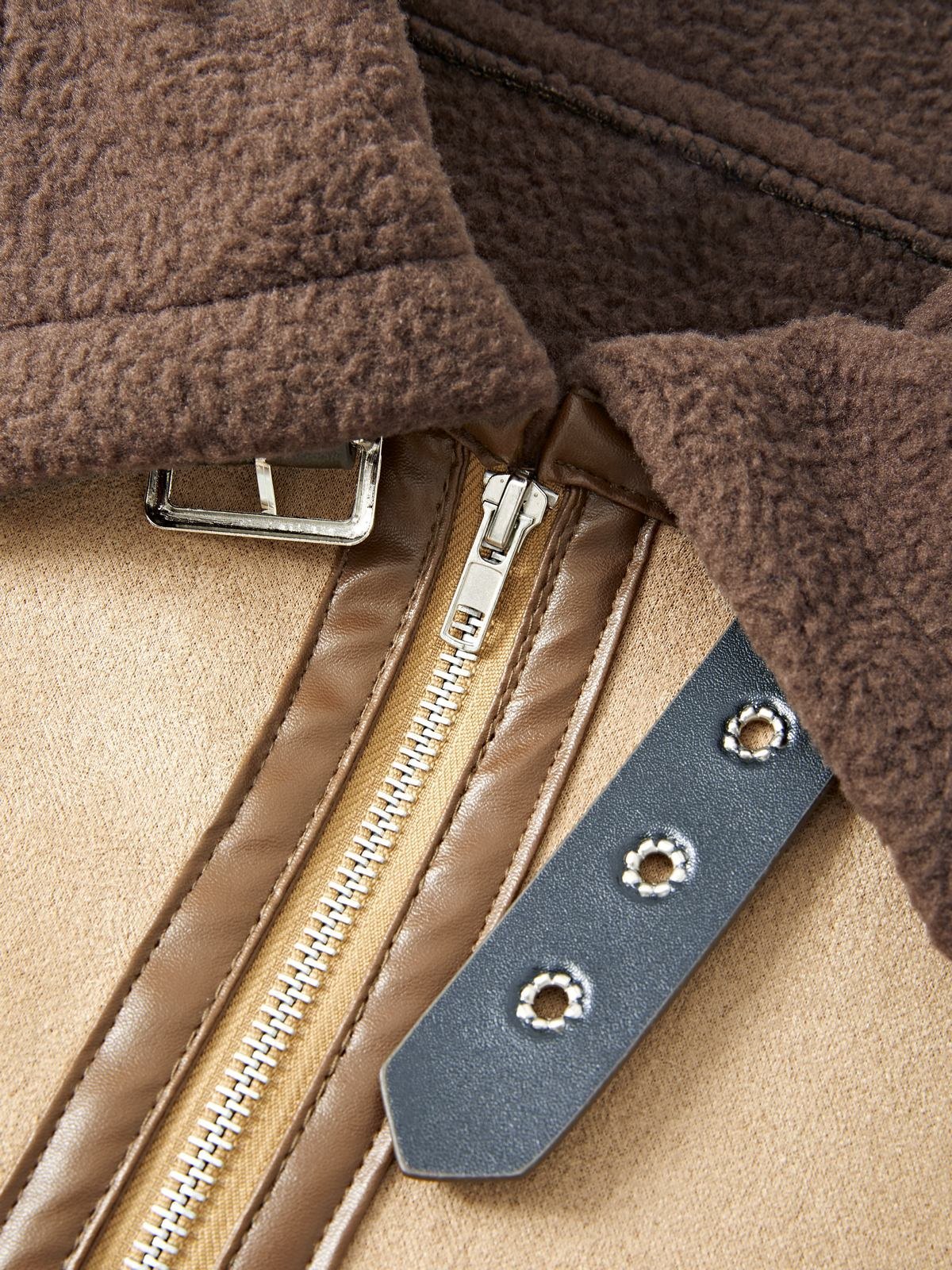 EMMIOL Faux Shearling Jacke mit Reißverschluss für Herren