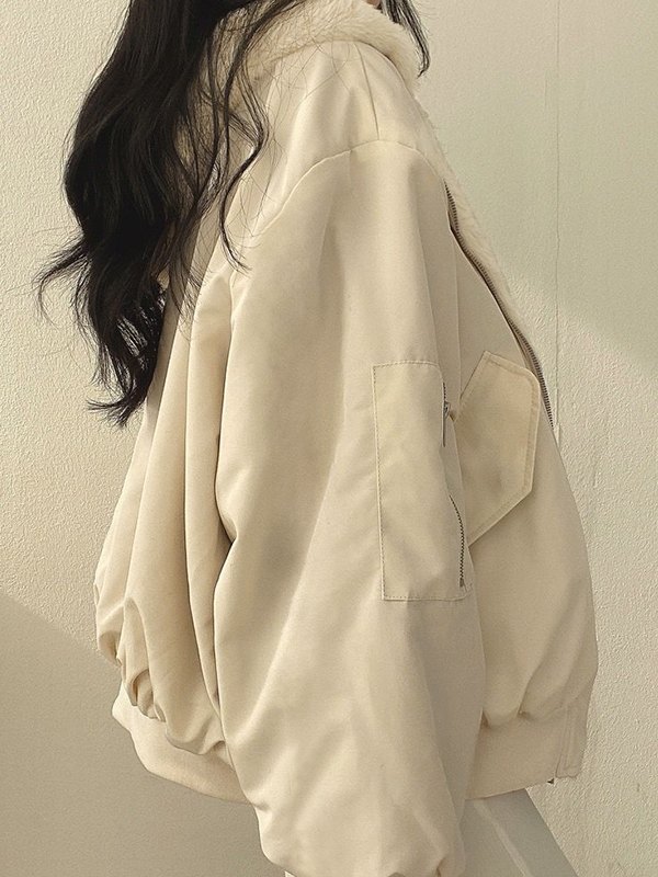 Emmiol Free shipping 2023 Reversible Oversize Fleece Hooded Jacket