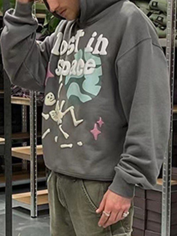 EMMIOL Men's Graffiti Skull Graphic Pullover Hoodie