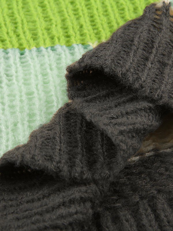 Emmiol Free shipping 2023 Color Block Striped Crochet Knit Crop Top