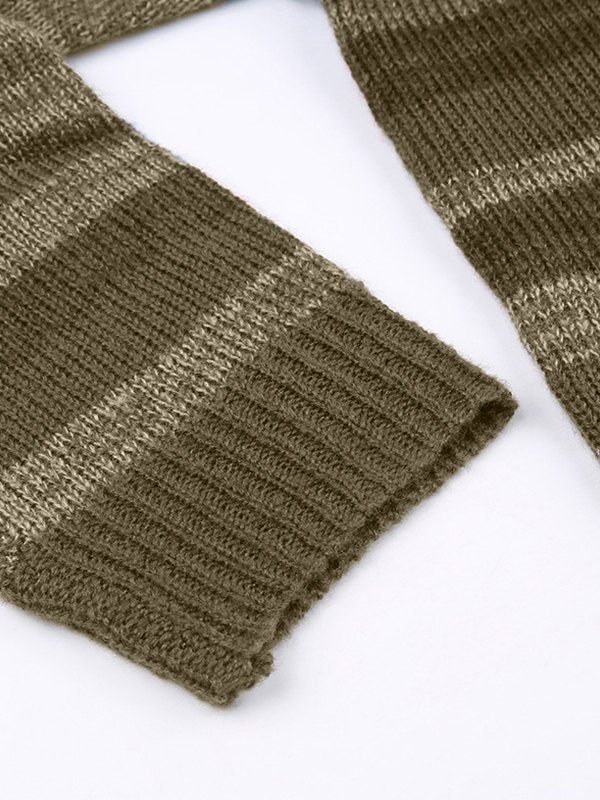 EMMIOL Vintage Farbblock gestreifter Strickpullover