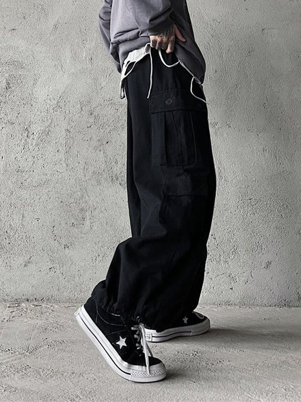 EMMIOL Pantalones cargo sueltos con bolsillo funcional para hombre