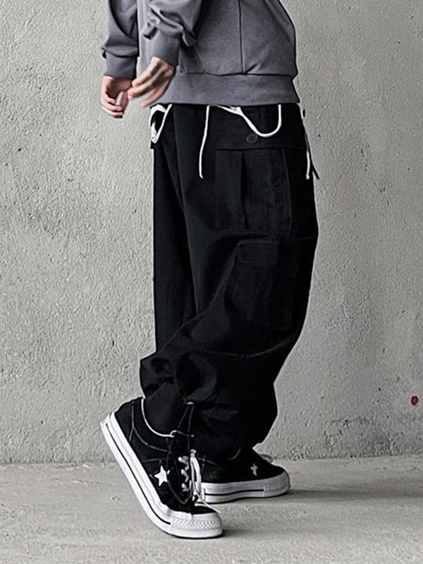 EMMIOL Pantalones cargo sueltos con bolsillo funcional para hombre