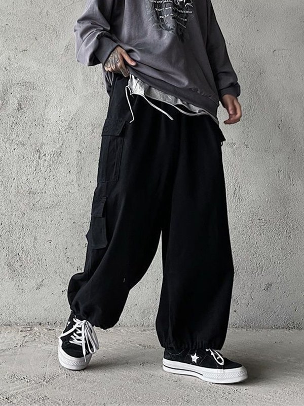 EMMIOL Pantalones cargo sueltos con bolsillo funcional para hombre