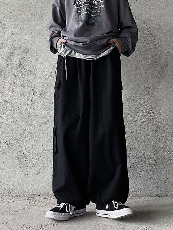 EMMIOL Pantalones cargo sueltos con bolsillo funcional para hombre