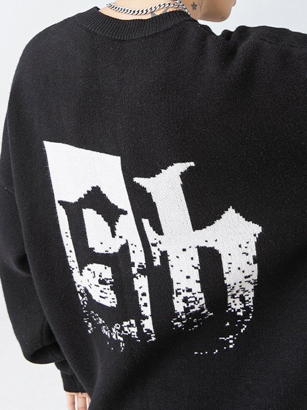 EMMIOL Suéter de hombre en punto jacquard con logo