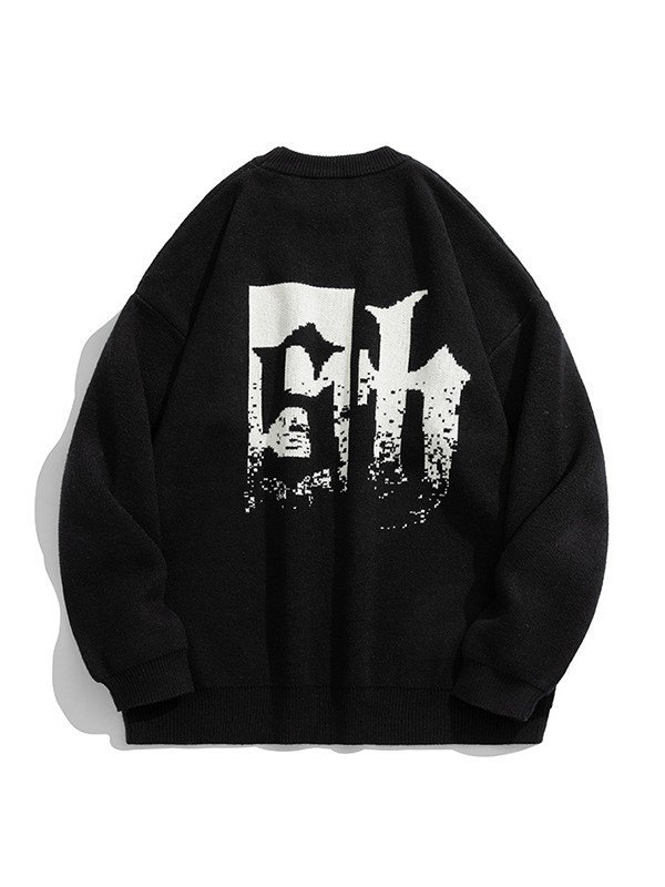 EMMIOL Suéter de hombre en punto jacquard con logo