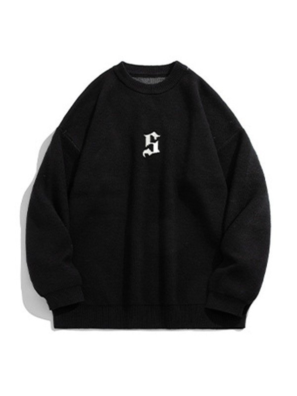 EMMIOL Suéter de hombre en punto jacquard con logo