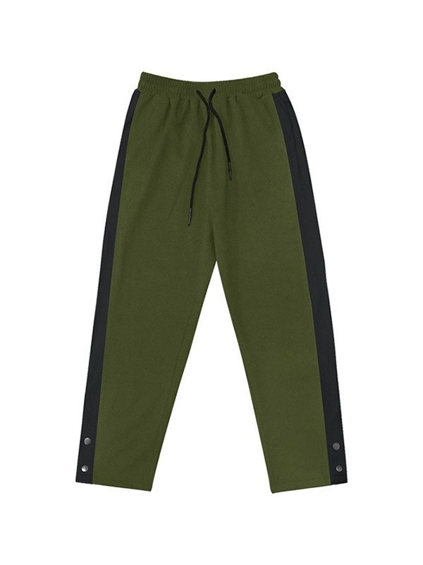 EMMIOL Pantalones de chándal holgados con panel lateral abotonado para hombre