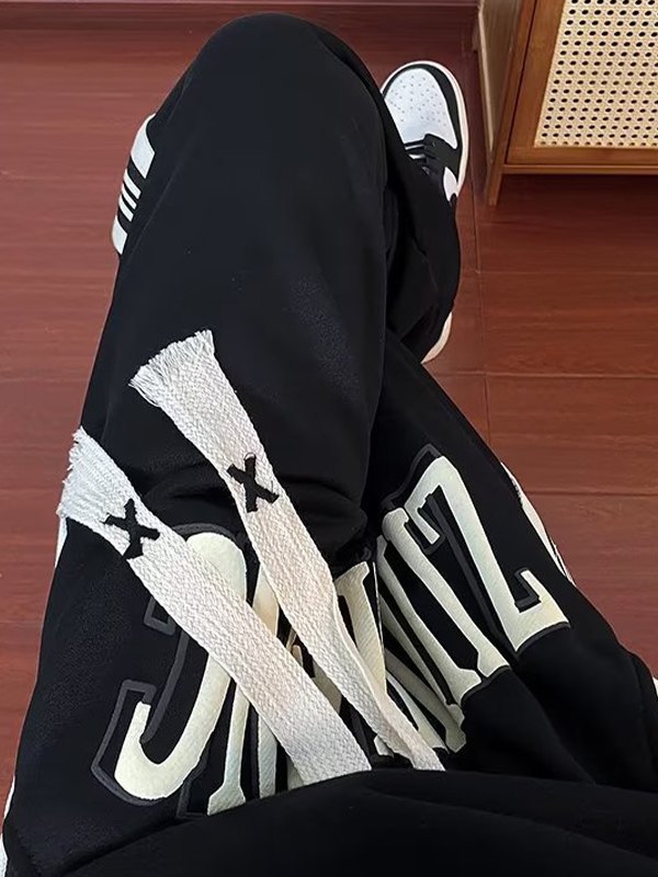 EMMIOL Seitlich gestreifte Jogginghose mit geradem Bein und Logo für Herren