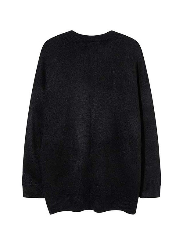 EMMIOL Men's Skeleton Pullover Knit Sweater