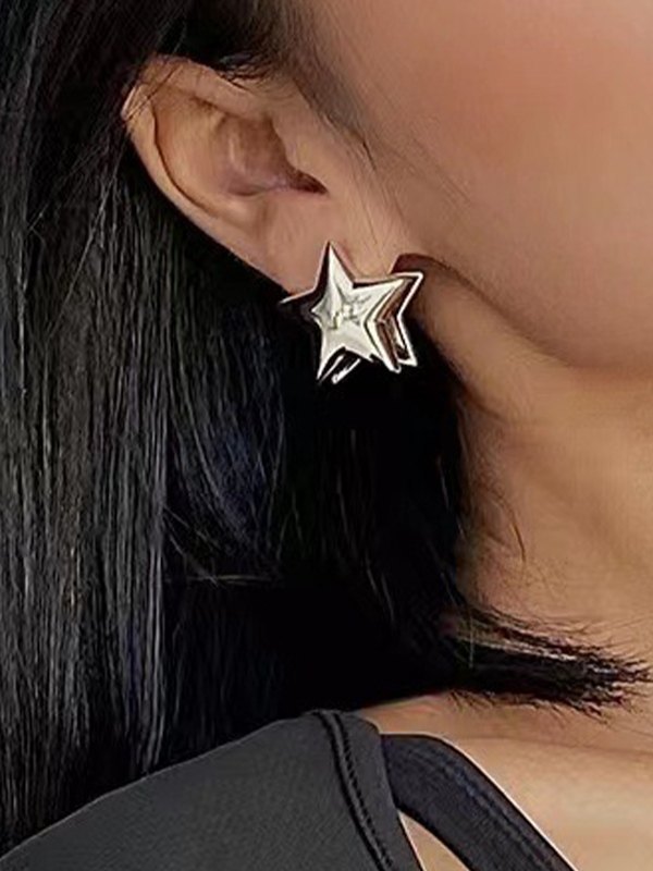 EMMIOL Aretes Metálicos Con Patrón De Estrella