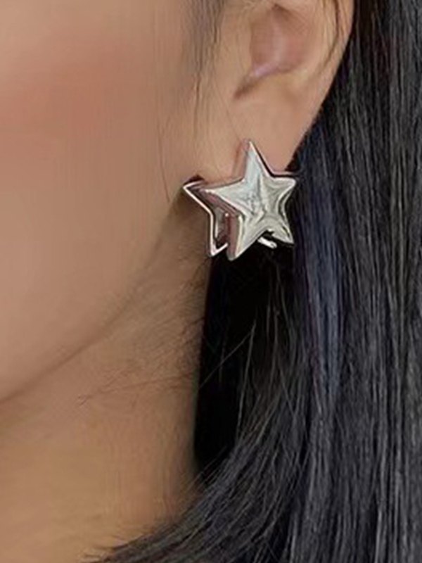 EMMIOL Aretes Metálicos Con Patrón De Estrella