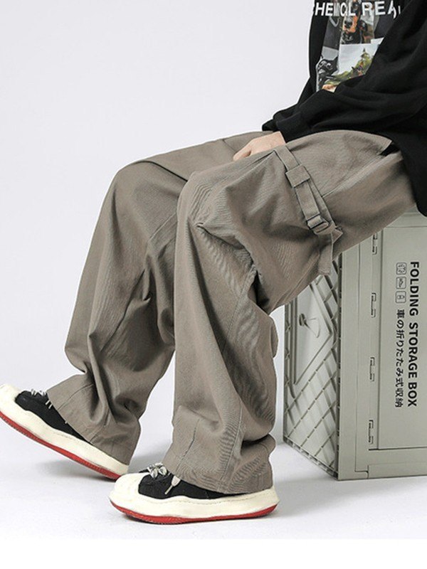 EMMIOL Pantaloni cargo larghi da uomo con tasca con cinturino
