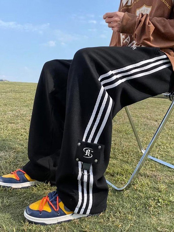 EMMIOL Seitlich gestreifte Jogginghose mit geradem Bein für Herren
