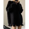 EMMIOL Distressed Pullover Black Sweater
