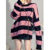 EMMIOL Vintage Striped Distressed Knit Sweater