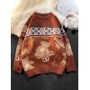 EMMIOL Men's Cartoon Bear Jacquard Knit Sweater