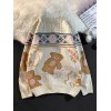 EMMIOL Men's Cartoon Bear Jacquard Knit Sweater