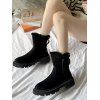 EMMIOL Klobige Stiefel mit Kunstpelzfutter und Reißverschluss