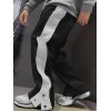 EMMIOL Pantalones de chándal holgados con panel lateral abotonado para hombre