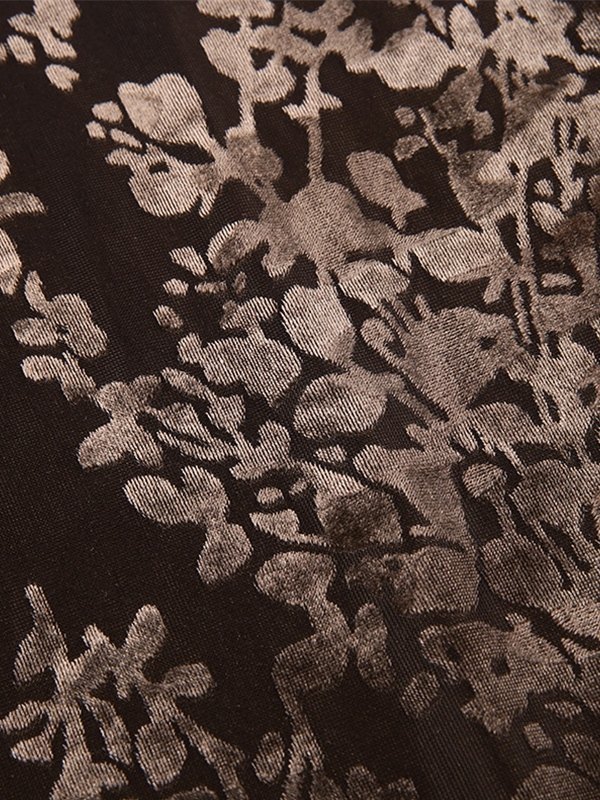EMMIOL Falda midi de terciopelo con estampado floral vintage