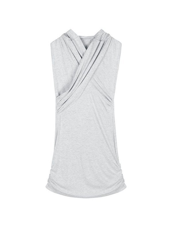 EMMIOL Cross Over Backless Hooded Mini Dress