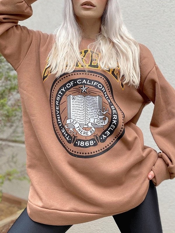 EMMIOL White Logo Graphic Pullover Sweatshirt
